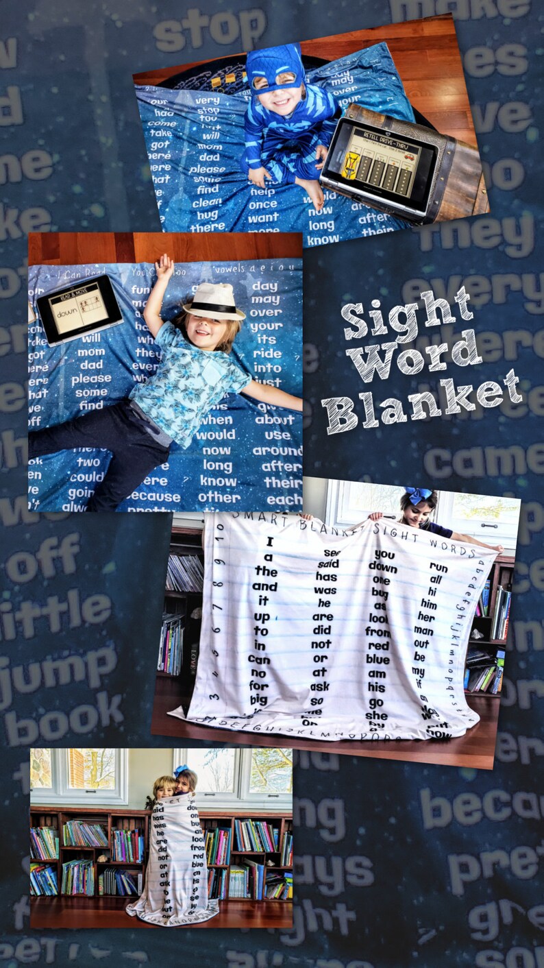 Educational Blanket Sight Words Learn Sounds Early Reader Etsy