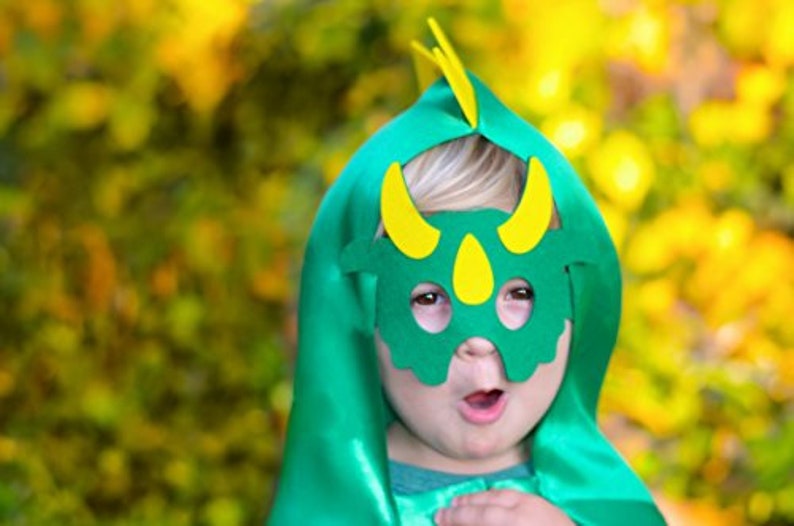 Dinosaur Cape Halloween Costume CPSCCPSIA Safety Compliant Superhero with Hood and Mask Dress Up Play T-Rex Dino Set