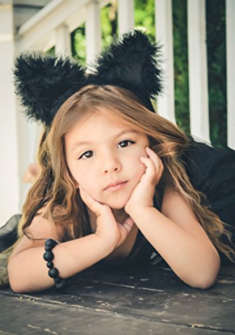 Cat Ears Kids Tween Headband Cosplay Black Halloween Costume Etsy