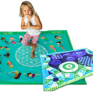 Yoga Learning Blanket – 50x60 Reversible Minky Kids Mat with Poses & Activities – Educational Blanket for Mindfulness or Classroom