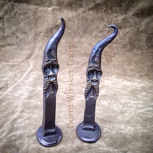 Handforged Iron Wizard Railroad Spike, Blacksmith, Iron Wizard, Gandolf, Troll, Fantasy Art, Fan Art