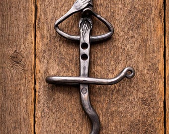 Handforged Iron Wizard Toilet Paper Holder, Whimsical Bathroom Decor