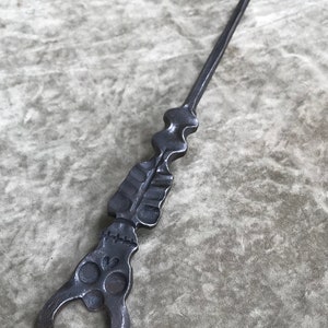 Meat Flipper, BBQ Tool, Steak Flipper, Steak Turner, Blacksmith Tool, Burnt Whisker Forge, Hand Forge Iron, Skull, Skeleton, Flipper, Grill image 2