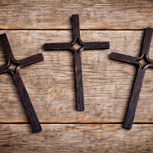 Hand Forged Cross, Christian Art, Crucifix, Burnt Whisker Forge, Blacksmith Art, Iron Cross, Wall Hanging, Wall Cross, Christian Cross, Iron
