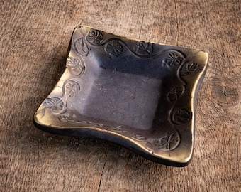 Hand Forged Iron Bowl, Brass Highlighted, 6th Anniversary Gift