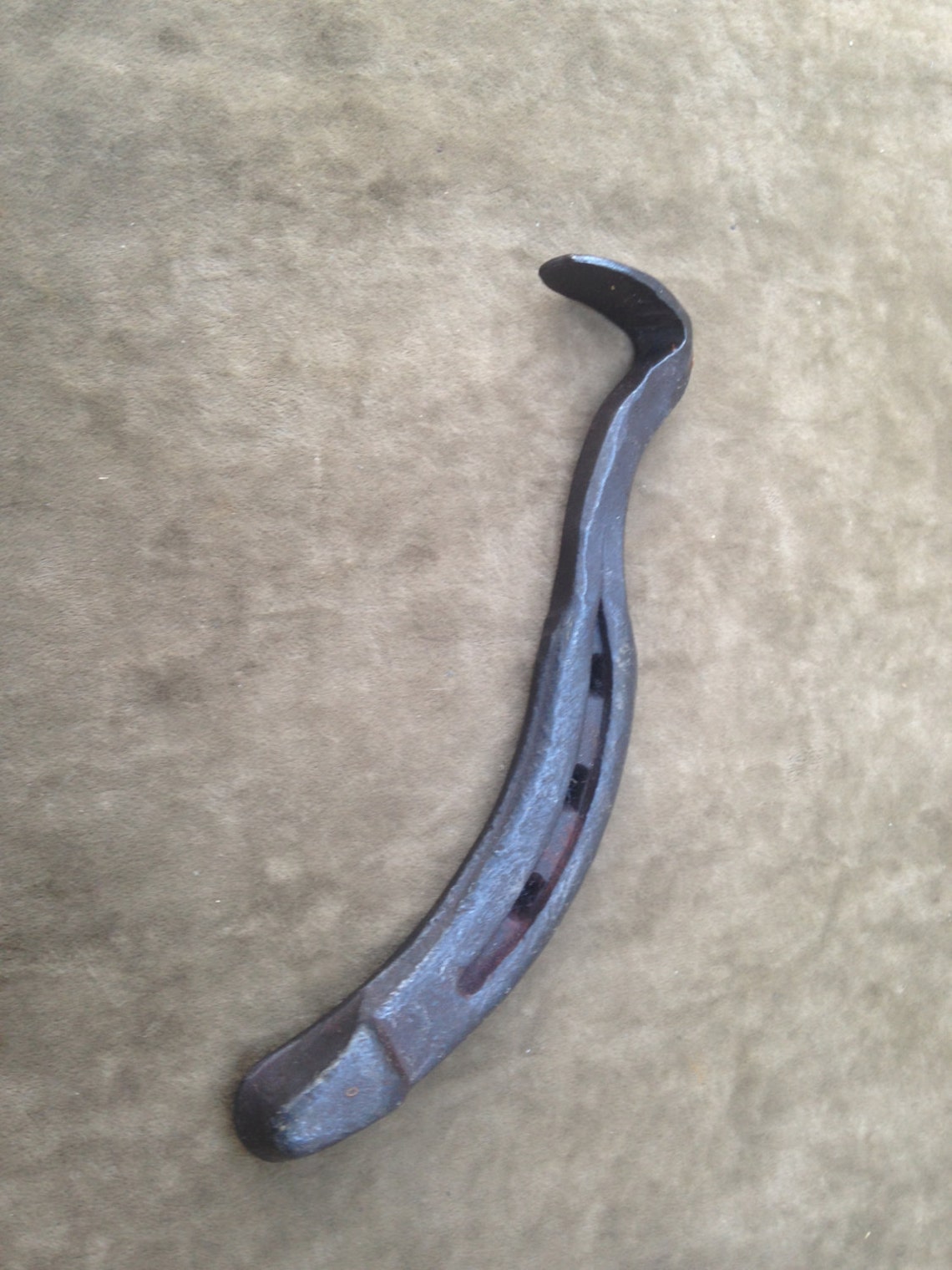Praying Cowboy Brown Steel Silver Engraved Hoof Pick. Measures 6" Long