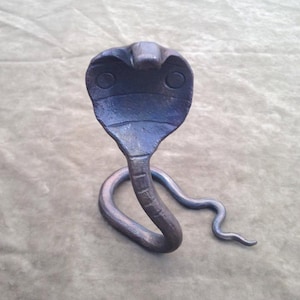 Railroad Spike Cobra, Blacksmith Railroad Spike, Iron Cobra, Handforged Iron Cobra, Blacksmith Railroad Sculpture, Cobra Sculpture, Iron Art