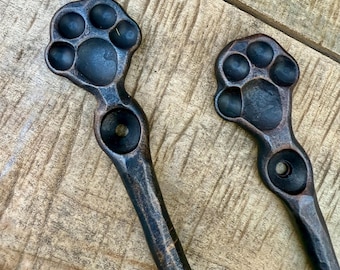 Hand-Forged Iron Paw Hook, Dog Lover Gift, Blacksmith Coat Rack