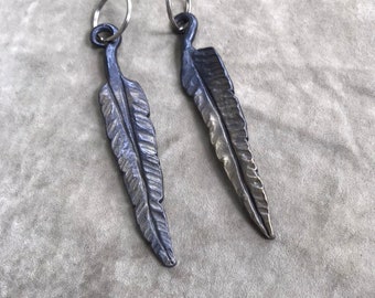 Handgeschmiedete Eisen Feder Keychain, Schmied Schlüsselhalter