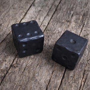 Hand-Forged Iron Dice, Rustic D6 for D&D, Gamer Gift