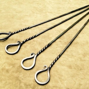 Iron Skewer, Handforged Skewer, Blacksmith Skewer, Kabob Skewer, BBQ Skewer, Burnt Whisker Forge, Iron Marshmellow Skewer, Blacksmith Iron