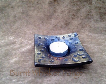 Candle Holder, Tealight Holder, Handforged Candle Display, Iron Candler Holder, Tealight Display, Candle Display, BurntWhiskerForge Iron