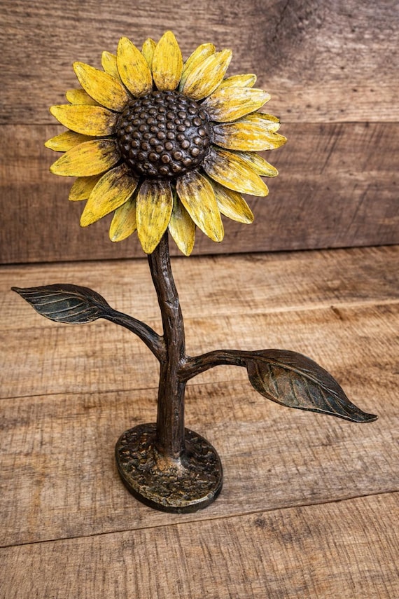 Hand-forged Iron Sunflower Sculpture, Rustic Blacksmith Art - Etsy