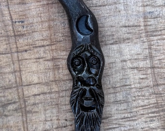 Handgeschmiedeter Stahl Zauberer Steak Flipper – Mittelalterliches Lagerfeuer Koch Werkzeug