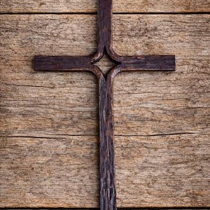 Hand Forged Cross, Christian Art, Crucifix, Burnt Whisker Forge, Blacksmith Art, Iron Cross, Wall Hanging, Wall Cross, Christian Cross, Iron