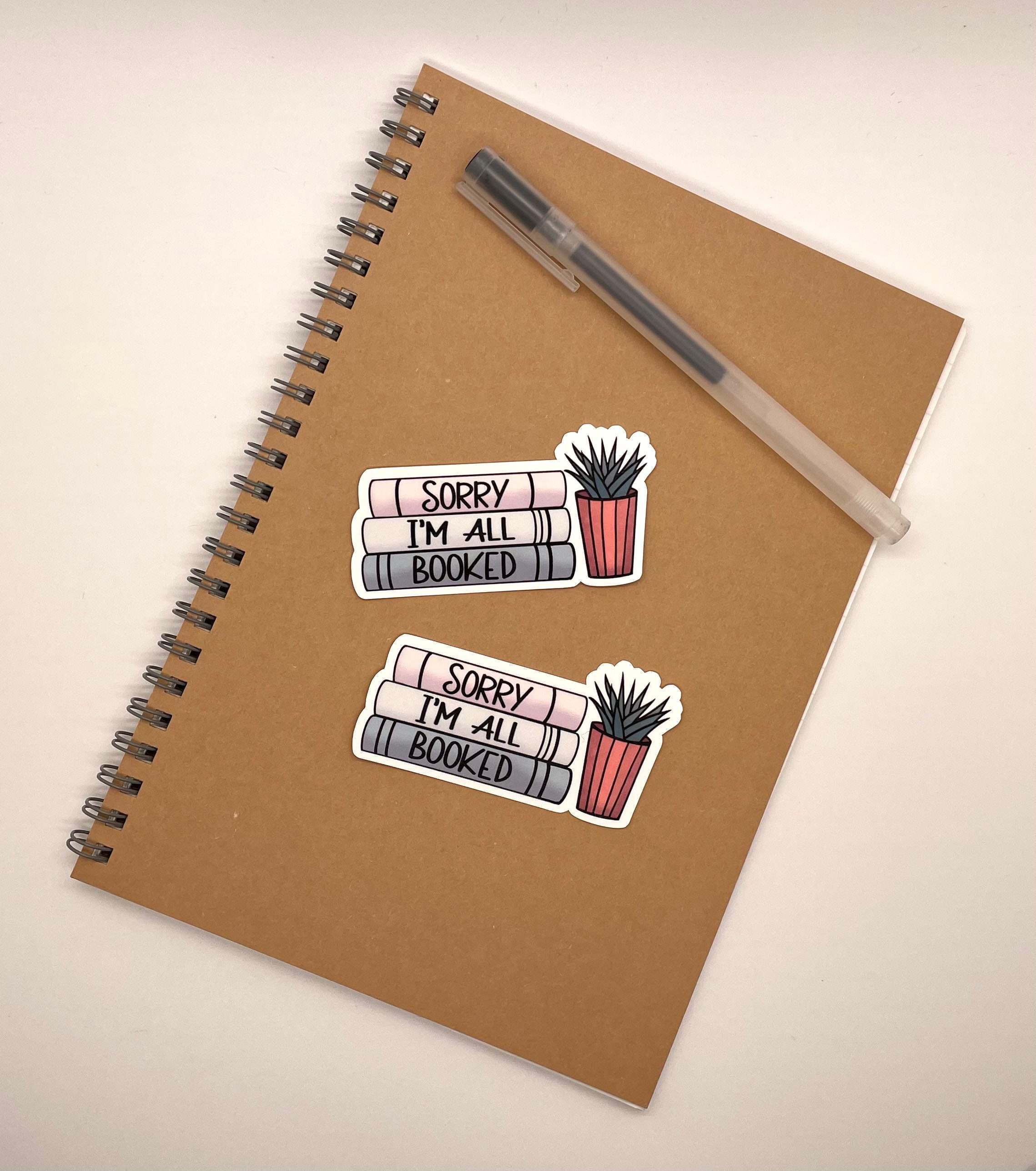 Bookish Sticker Sorry Im All Booked Book Stack Book Nerd - Etsy