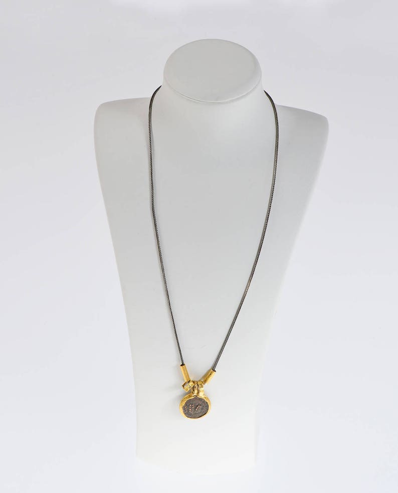 Ancient Coin Necklace, Yellow Gold Coin Necklace, 18K Solid Gold ...