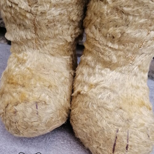 Antique Old Vintage Teddy Bear / glass eyes / 1950s Fully Jointed, 24.5