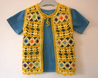 gilet  jaune bébé au crochet