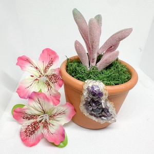 Terracotta geode planter pot 3” | Gemstone planter | succulent planter | air plant holder | candle holder | crystal pot