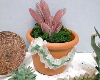 Terrakotta Kristallpflanzgefäß 3 ”| Edelstein Pflanzer | Sukkulenten Pflanzer | Luftpflanzenhalter | Kerzenständer | Kristalltopf