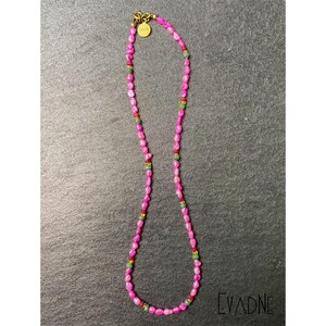 Pink Pearl and Multigem Necklace, Ruby Emerald and Yellow Sapphire Jewelry
