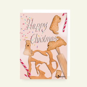 Feliz Navidad: vamos a hacer una tarjeta navideña con los terriers de trigo de pelo suave y pan de jengibre