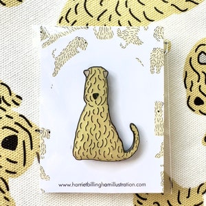 Soft Coated Wheaten Terrier Sitting 2024 Enamel Pin Badge