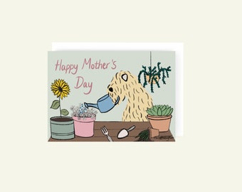 Mother's Day Soft Coated Wheaten Terrier In The Garden Card