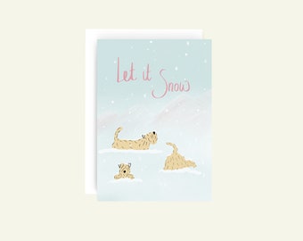 Soft Coated Wheaten Terrier Let It Snow Christmas Card