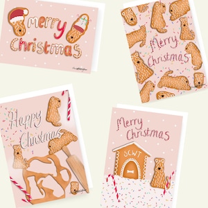 Weicher Winterweizen Terrier Lebkuchen Weihnachtskarte Pack 2024