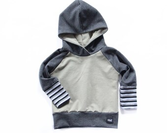 Salbeigrüner Hoodie, geschlechtsneutraler Hoodie, Grow With Me Kleidung, Pullover Hoodie, Basic Kleidung für Baby, 1. Geburtstagsgeschenk für Jungen, individuell