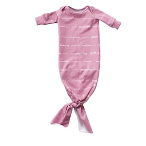 Pink Newborn Gown, Newborn Knotted Gown, Bringing Home Outfit Baby Girl, Baby Shower Gift for Girl, Handmade Gifts, Custom Clothing for Baby