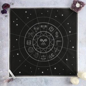Altar Cloth, Star Sign, Pentagram, Astrology Zodiac Celestial Altar Shrine Cloth, Witch Pagan Goddess Ceremony Ritual, Avalon Cloaks