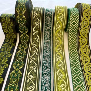 Braid Sewn onto Robe Cloak Cape Greens Celtic Knotwork Leaves For Hood Sleeves Cuffs Hem Druid Pagan Celebrant Handfasting Avalon Cloaks