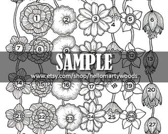 PDF Version Instant Download Monthly Calendar Coloring Page