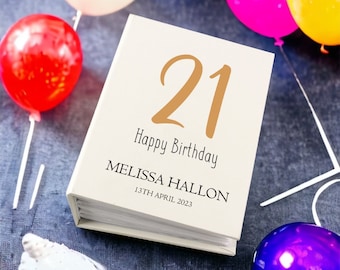 Álbum de fotos personalizado de 21º aniversário com capas, capacidade de 100 x 6x4