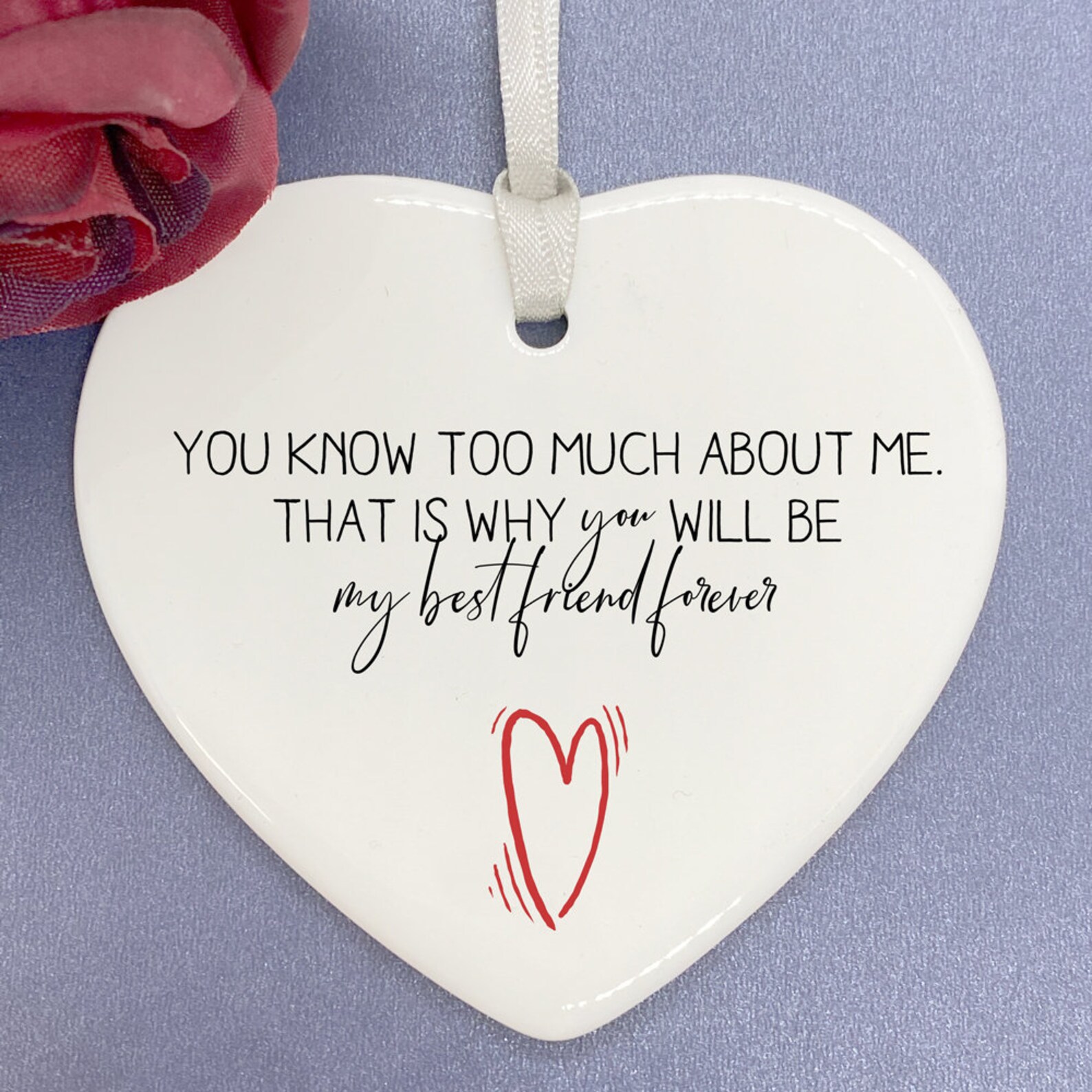 Best Friends Forever You Know Too Much porcelain heart gift Etsy