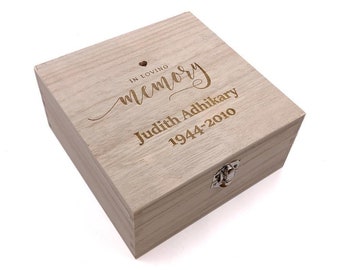 Personalised Remembrance Keepsake Box or Photo Box Memorial