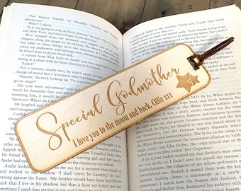 Godmother Gift Personalised Wooden Engraved Bookmark