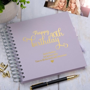 Personalised 40th Birthday Scrapbook Photo Album or Guest Book Gift