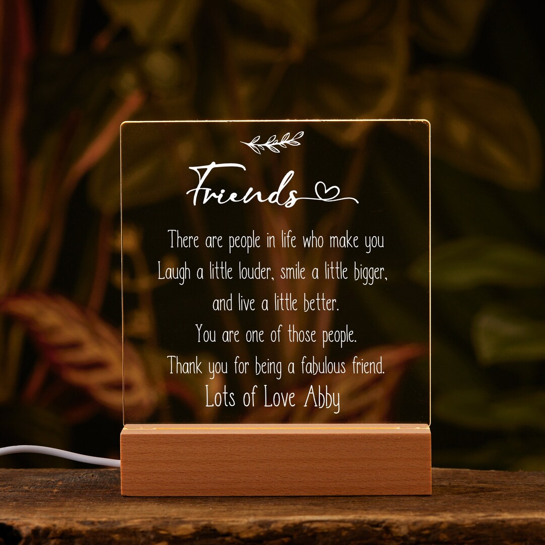 Personalised Friends Sentiment LED Night Lamp Keepsake Gift - Etsy