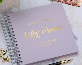 Personalised Elegant Letters To The Bride, Bridal Shower Memory Scrapbook Custom Bride-to-Be Gift, Hen Party Keepsake Album