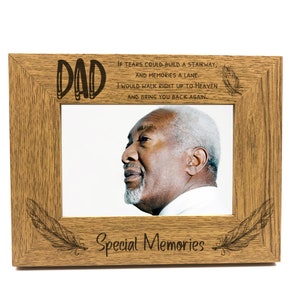 Dad Special Memories Remembrance Photo Frame Gift Oak Wood Finish