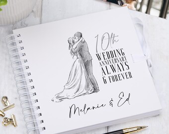 Personalised 10th Wedding Anniversary Memories Book or Album - Etsy UK