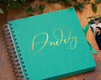 Multiple Colours Daddy Scrapbook Photo Album Memory Book Foil Print