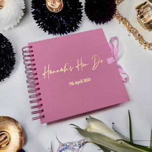 Personalised Pink Hen Night Do Guest Book Scrapbook or Photo Album