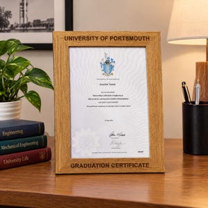 Personalised Engraved Wooden Graduation Certificate Holder Frame Gift A4 Size