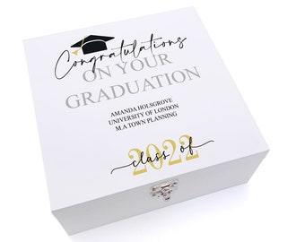 Personalised Class of Year Graduation Gift Keepsake Wooden Box