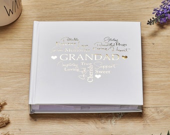 Grandad Photo Album Gift For 50 x 6 by 4 Photos Gold Print
